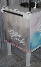 Load image into Gallery viewer, Candy Floss Cart, Cotton Candy Cart Various Sizes from 220cm (7ft) tall to 105cm (3ft) Tall, with Clear acrylic Top to Hold Sweets