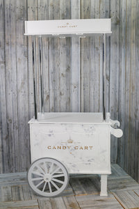 Candy Cart, Sweet Cart, Various Sizes available from table top 105 to 220cm tall full size floor standing. Made From 10mm Plastic, Fully Printed. Freestanding
