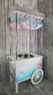 Candy Floss Cart, Cotton Candy Cart Various Sizes from 220cm (7ft) tall to 105cm (3ft) Tall, with Clear acrylic Top to Hold Sweets