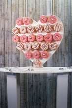 Load image into Gallery viewer, Donut Wall, Heart Design Holds 25 - 50 Donuts 61x61cm White Plastic Freestanding