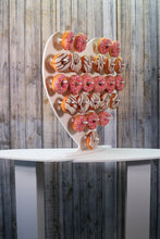 Load image into Gallery viewer, Donut Wall, Heart Design Holds 25 - 50 Donuts 61x61cm White Plastic Freestanding