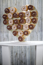Load image into Gallery viewer, Donut Wall, Heart Design Holds 25 - 50 Donuts 61x61cm Brushed Gold Aluminium Freestanding
