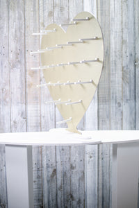 Donut Wall, Heart Design Holds 25 - 50 Donuts 61x61cm Brushed Gold Aluminium Freestanding