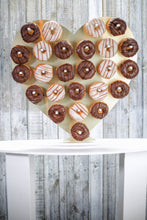 Load image into Gallery viewer, Donut Wall, Heart Design Holds 25 - 50 Donuts 61x61cm Brushed Gold Aluminium Freestanding