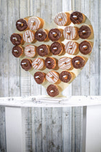 Load image into Gallery viewer, Donut Wall, Heart Design Holds 25 - 50 Donuts 61x61cm Brushed Gold Aluminium Freestanding