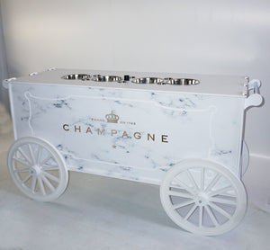 Champagne Cart, Drinks Cart Double Width 1.5m wide with 3m x 2m Huge Umbrella . Outdoor Sun/Rain Shade