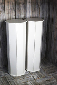 Sweet Pillar Candy Pillar Sweet Display Piller  Vertical Display Piller. 10mm White waterproof plastic Display Stand Octagon & Hexagon Design