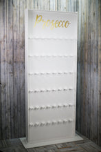 Load image into Gallery viewer, Champagne Wall, Prosecco Wall 1.9m Tall, Holds 48 Glasses. Freestanding. White