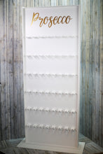 Load image into Gallery viewer, Champagne Wall, Prosecco Wall 1.9m Tall, Holds 48 Glasses. Freestanding. White