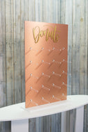 Rose Gold Donut Wall, with Gold Donut Text. Various sizes available